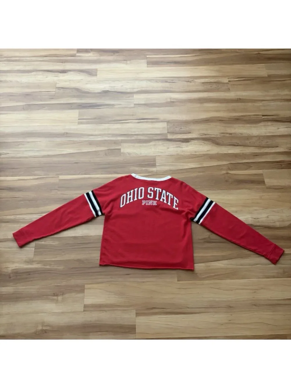 PINK Victoria's Secret Women’s Small Red Ohio State Buckeyes Cropped Sweatshirt - Picture 8 of 11